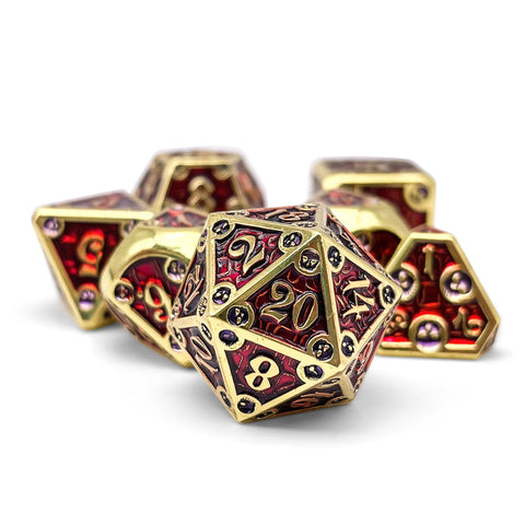 Dungeon Delve RPG 7 Piece Dice Set - Blood Oath