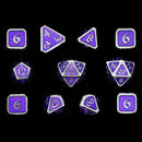 Metal RPG Dice Set (11) - Mythica Platinum Amethyst