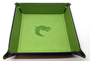 Square Dice Rolling Tray - Green w/ Blue Back