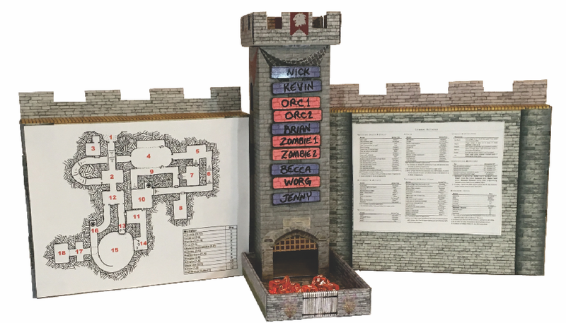 Castle Keep Dice Tower, 2 Castle Wall DM Screens, and Magnetic Initiative Turn Tracker