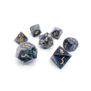 Gemstone Dice 7 Piece Set - Dark Jade