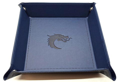 Square Dice Rolling Tray - Blue w/ Blue Back