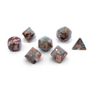 Gemstone Dice 7 Piece Set WS - Snake Skin Imperial Jasper