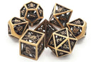 16mm Polyhedral Set (7-Piece): Hollow Dice - Brushed Gold (OSDMTL-94)