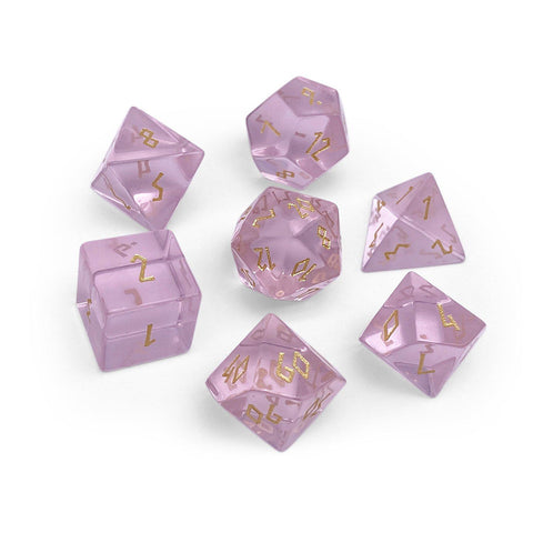 Gemstone Dice 7 Piece Set - Zircon Tourmaline