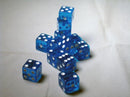 16mm D6 Dice Block (12) - Translucent Blue
