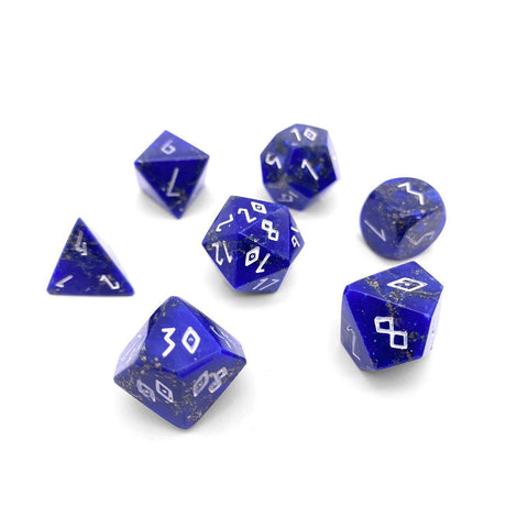 Gemstone Dice 7 Piece Set WS - Pyrite Lapis