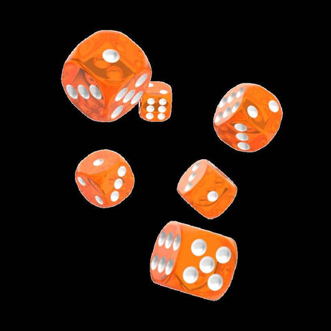 12mm D6 Dice Block (36) - Translucent Orange