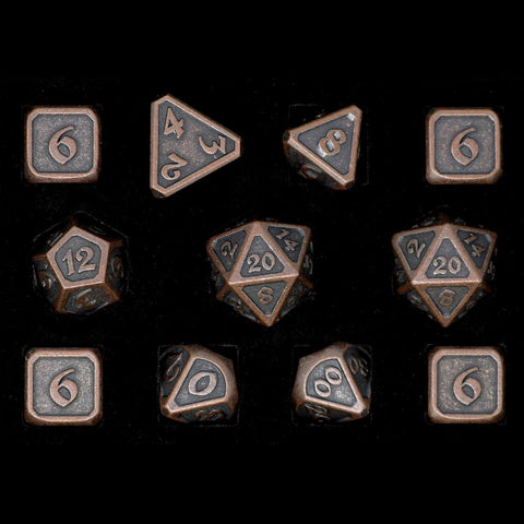 Metal RPG Dice Set (11) - Mythica Dark Copper