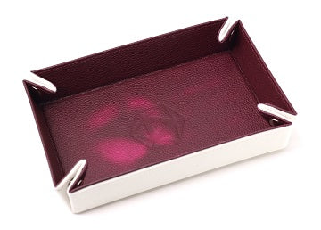Folding Dice Tray: Thermic Pink with Cream Velvet Rectangle