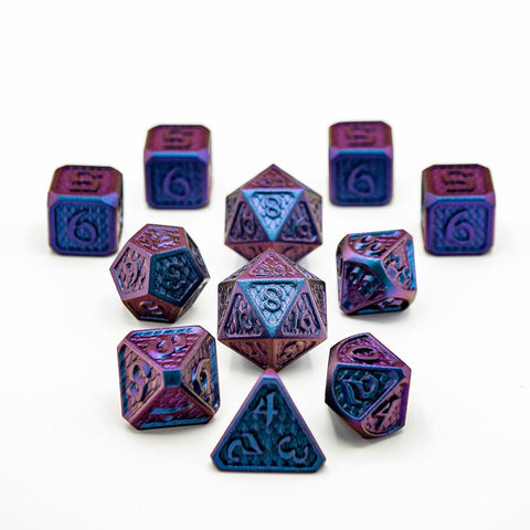 Metal RPG Dice Set (11) - Drakona Khaos Lunar Abyss