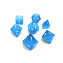 Gemstone Dice 7 Piece Set - Aquamarine Cats Eye