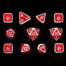 Metal RPG Dice Set (11) - Mythica Platinum Ruby
