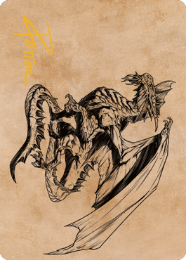 Ancient Silver Dragon Art Card (47) (Gold-Stamped Signature) [Commander Legends: Battle for Baldur's Gate Art Series]
