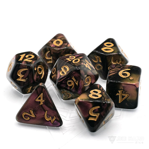 RPG Dice Set (7) - Elessia Dagda w/ Gold