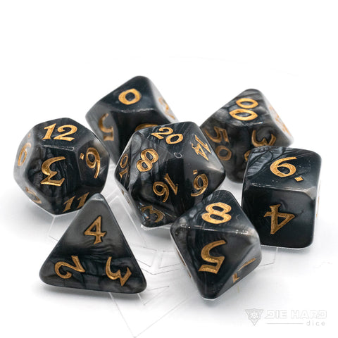 RPG Dice Set (7) - Elessia Shale w/ Gold