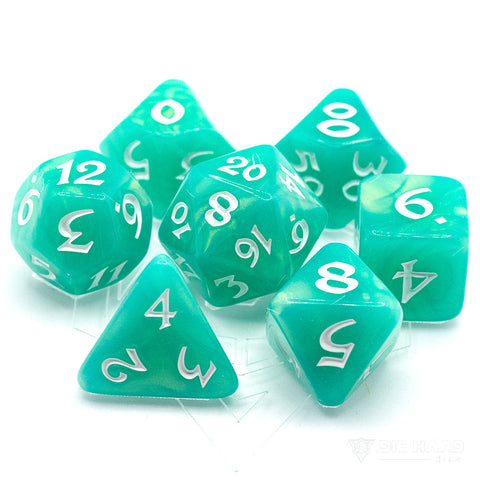 RPG Dice Set (7) - Elessia Shady Vale w/ White