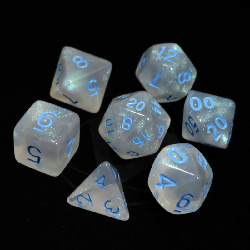 Picture of the Dice: Glacial Moonstone w/ Blue