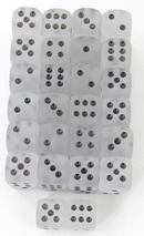 12mm D6 Dice Block (36) - Frosted Clear/Black