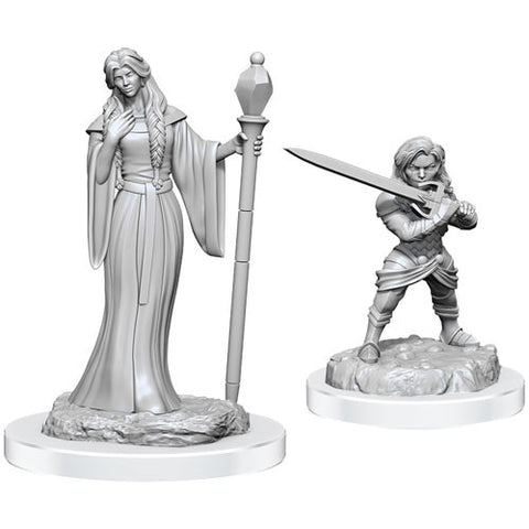 Critical Role Unpainted Minis: Human Wizard Female & Halfling Holy Warrior Female - Wave 03